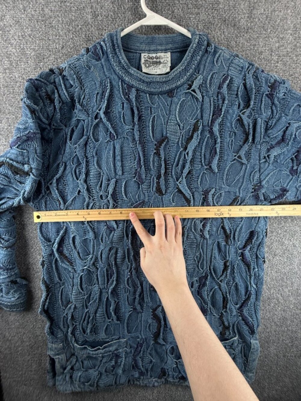 COOGI Blues Australia Sweater Women Pullover Knit Medium Blue Heavyweight Long - Picture 9 of 16